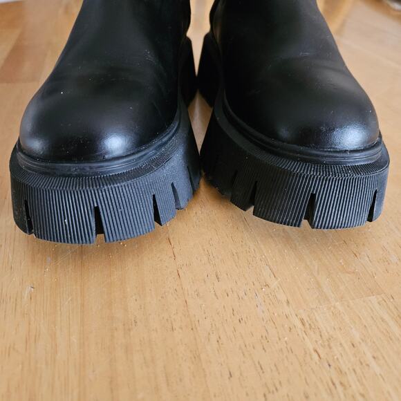 Zara Chunky Boots Lug Soles Side Zip BLACK Sz UE 38 US 7.5 - Picture 5 of 15